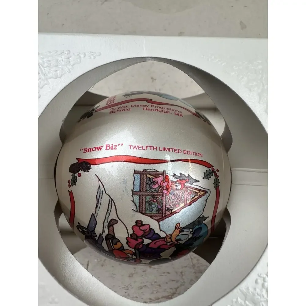 Vintage 1985 Schmid Collectors Snow Biz Walt Disney Mickey Christmas Ornament